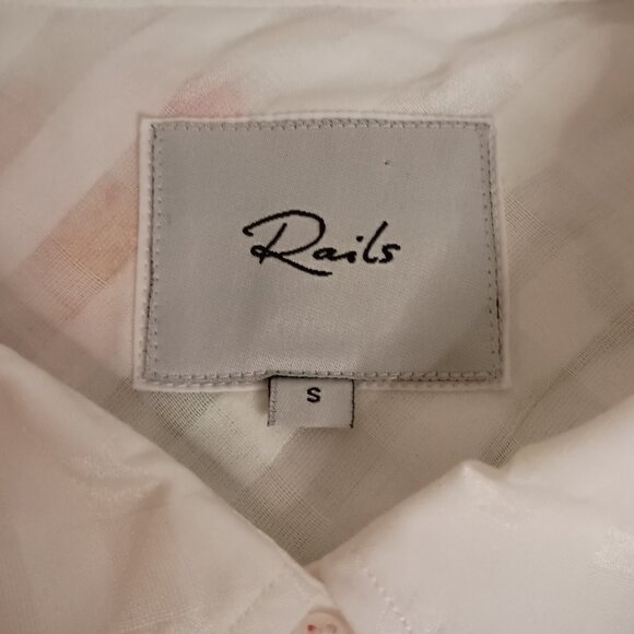 Rails Women’s Kelsey Floral Powder Check Blouse with Front Tie Size S Small - Picture 8 of 16